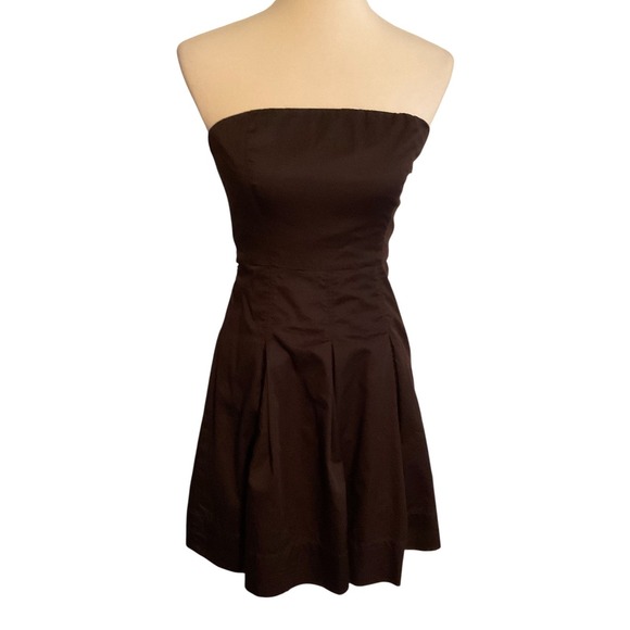 The Limited Dresses & Skirts - Y2K The Limited Strapless Fit and Flare Cocktail Dress Womens 4 Brown Cotton